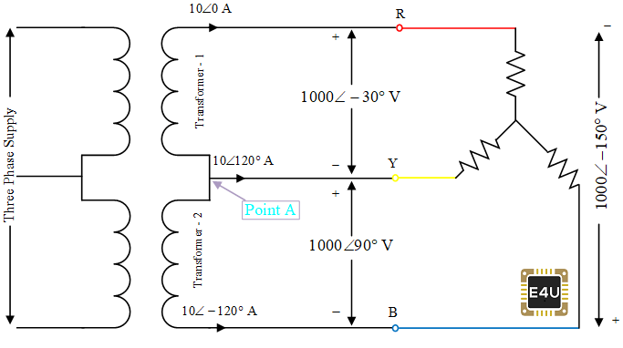 Abrir la conexión Delta del transformador: Cálculo y diagrama