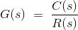 Función de transferencia del sistema de control