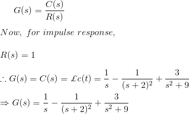 Función de transferencia del sistema de control