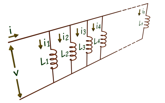 Inductores en serie y en paralelo con efectos de inducción mutua