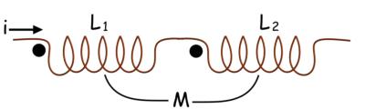 Inductores en serie y en paralelo con efectos de inducción mutua