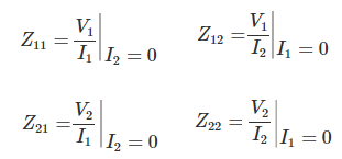 Parámetros de Impedancia o Parámetros Z