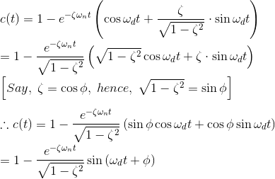 Respuesta temporal del sistema de control de segundo orden