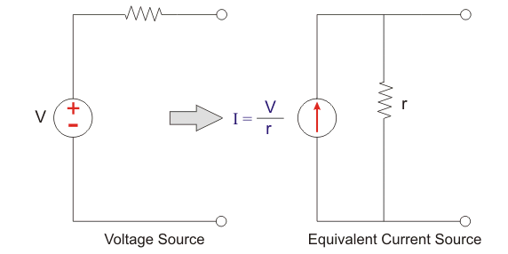 Transformación de la fuente (voltaje y corriente)