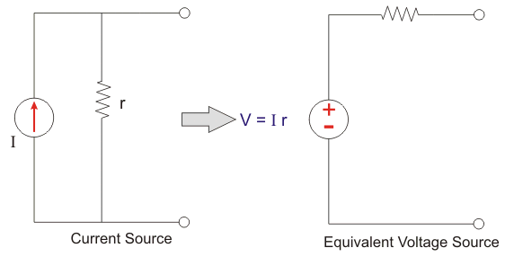 Transformación de la fuente (voltaje y corriente)
